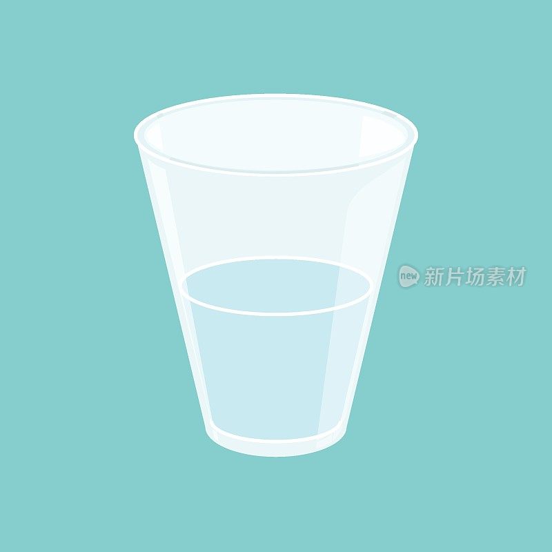 Glass of water flat design